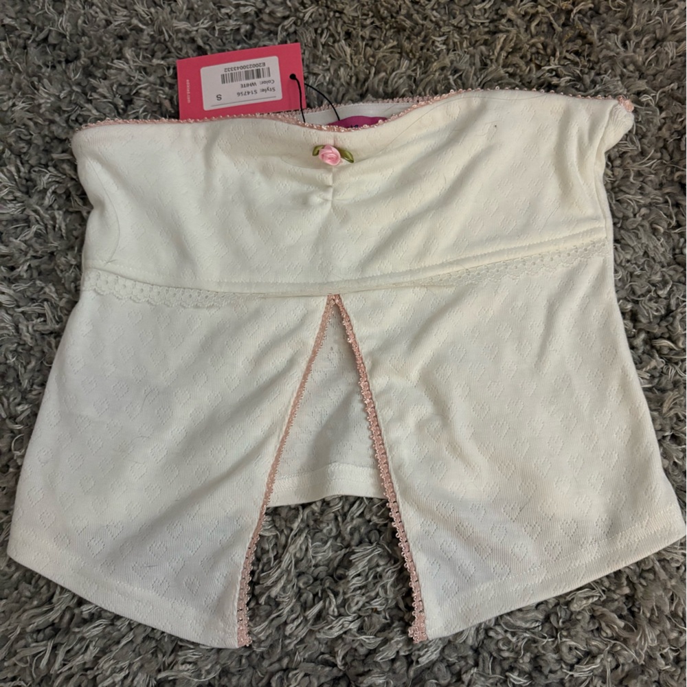 Edikted white and Pink tube Top